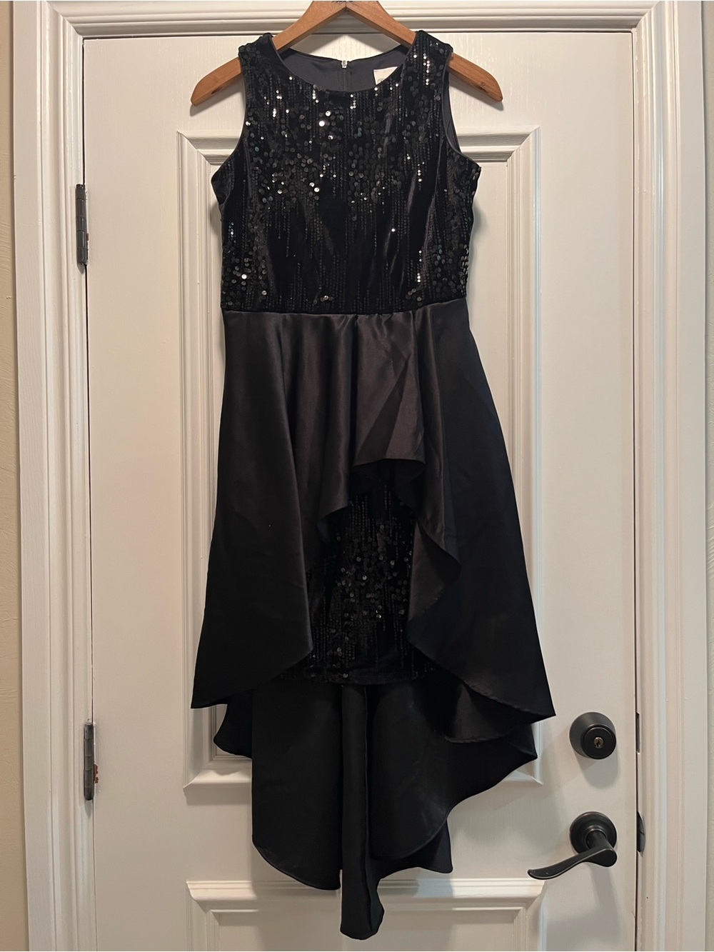 Rare Editions Size 16 Girls Youth Special Occassion Black Dress Sequin Formal